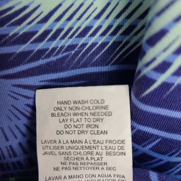 Hang Ten Rash Guard Long Sleeve Quick Dry Hawaiian Floral Blue Size Medium - Picture 13 of 13